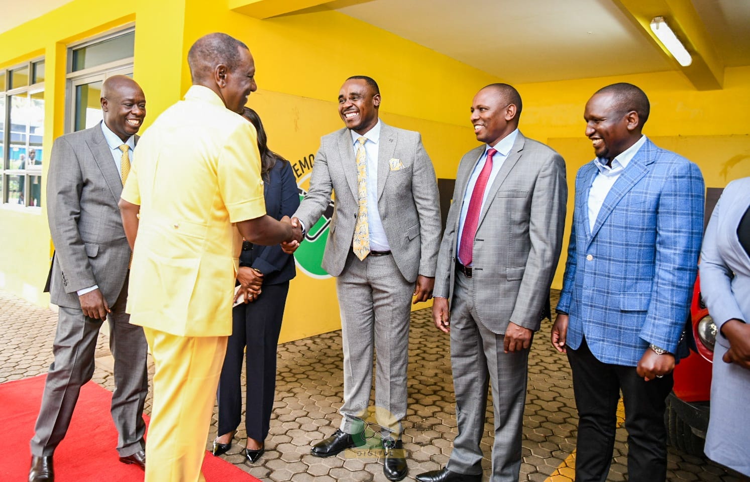 President Ruto with his deputy Rigathi Gachagua and other top UDA leaders at party headquarters on April 2, 2024. Photo: Cleo Malala/Facebook.
